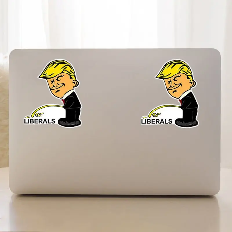 Наклейка с изображением Трампа мочалки в виде либергистов забавная