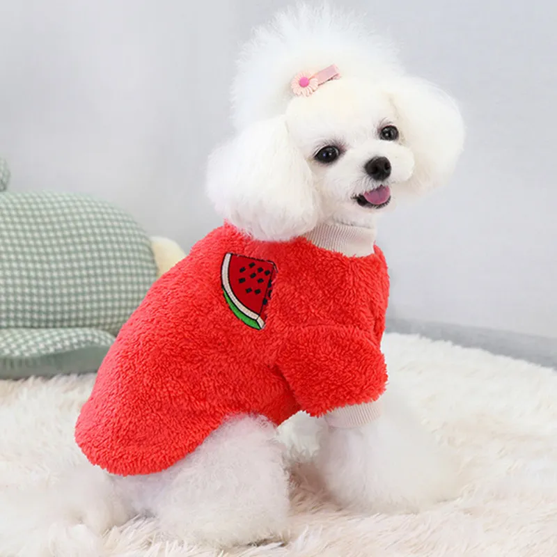 

Dog Hoodie Fleece Jumpsuit for Dogs Print Sweatshirt Plus Velvet Warm Shirts Dog Clothes for Small Dogs Hoodie Pets Clothes Tops