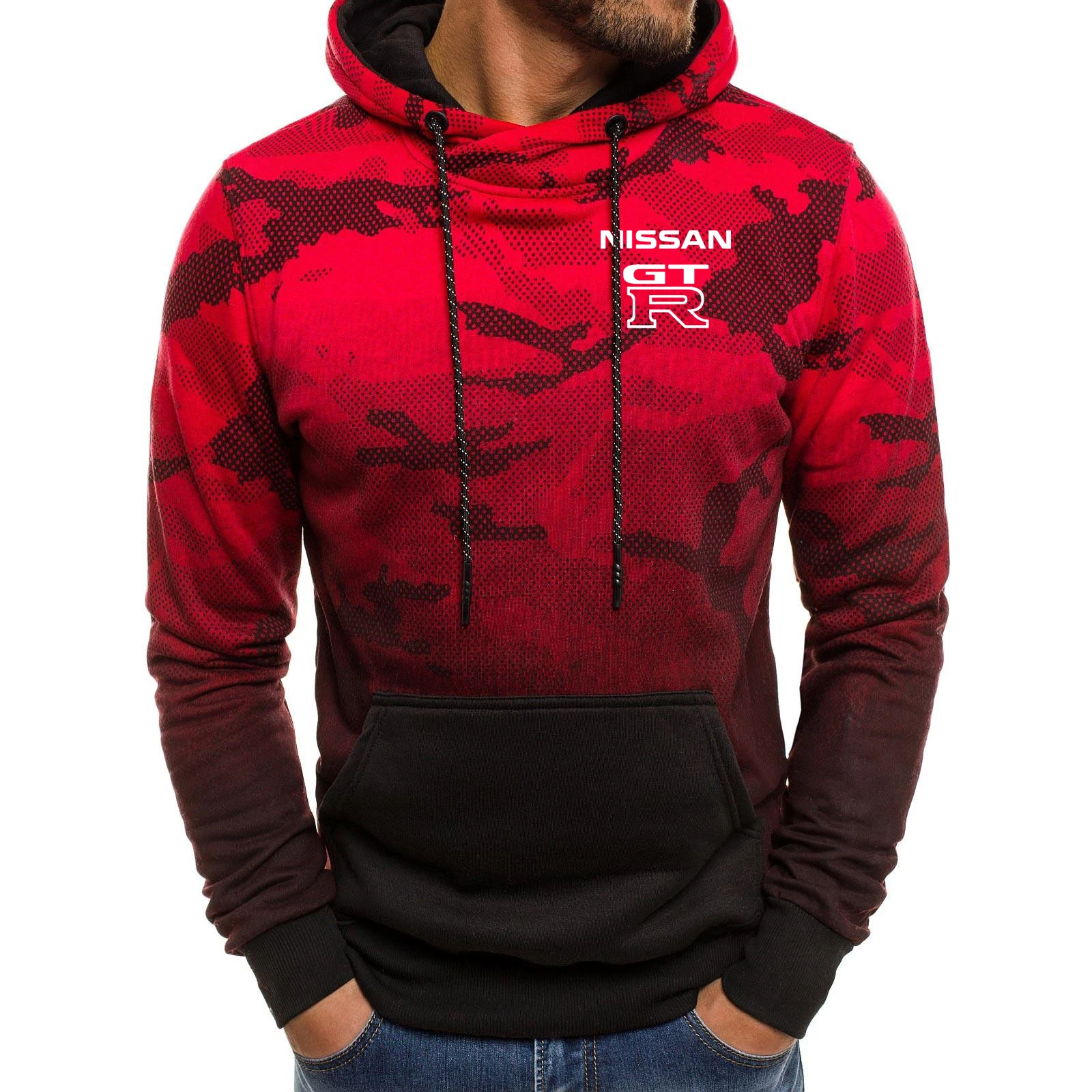 

Fashion casual Men's hooded sweater GTR Car Logo printing High Quality Spring Autumn Men's pullover Cotton Men's Sweatshirt