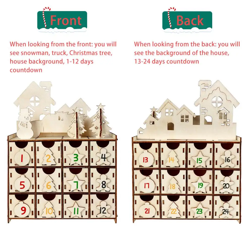 OurWarm DIY Рождество обратный отсчет Advent календарь год деревянные светодиодные часы обратного отсчета украшения дома Рождество DIY Поставки