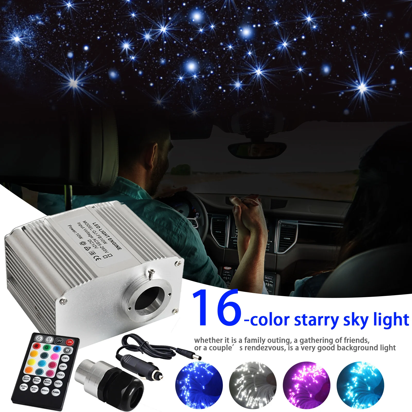 

10W Car LED Fiber Optic Star Ceiling Lights Kit Bluetooth APP RF Smart Control For Starry Car Star LED Light Kid Room Ceiling