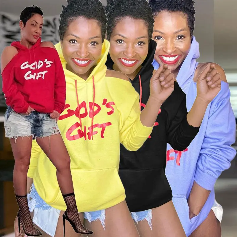 

Толстовки женские, с длинным рукавом, с буквенным принтом, повседневные, зимние