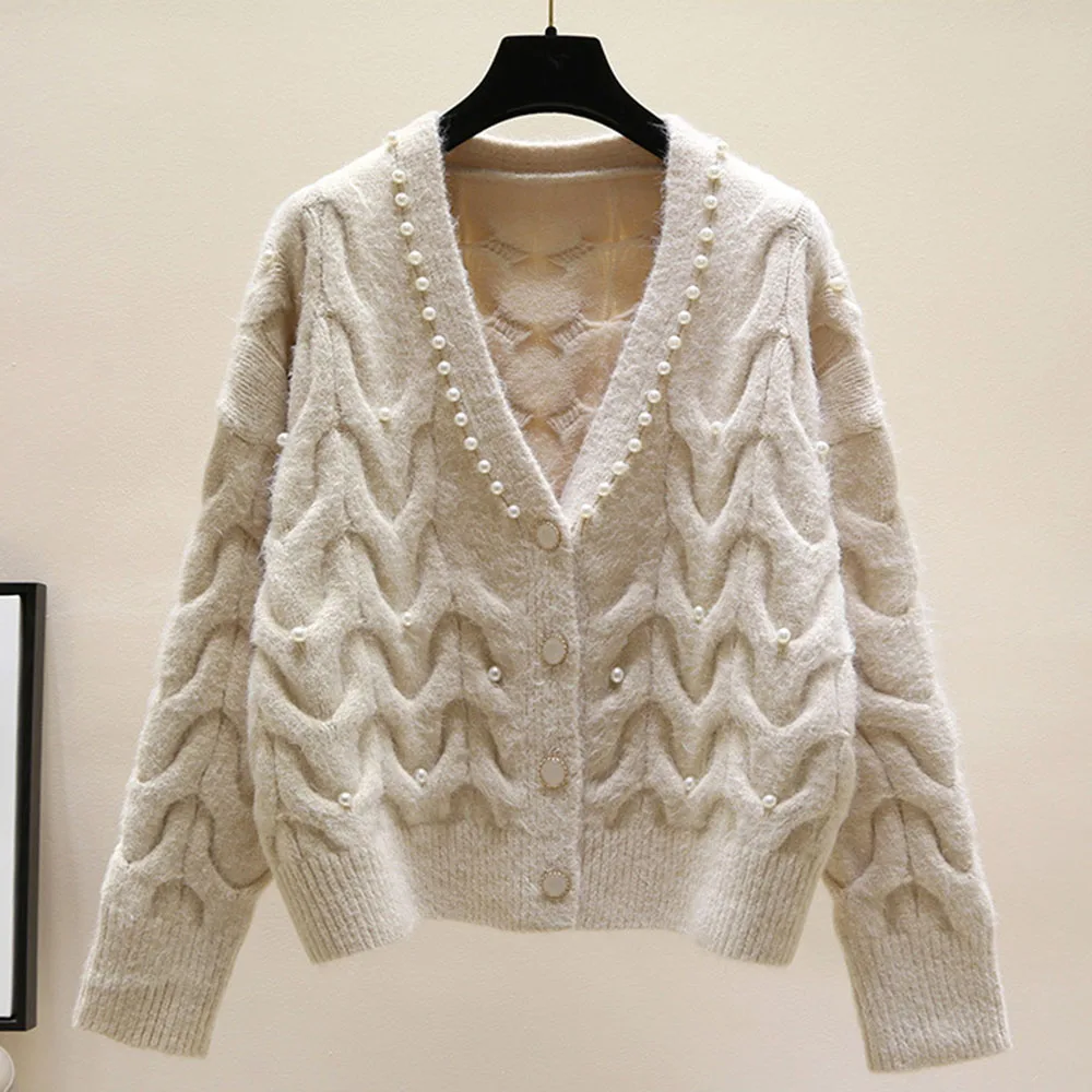 Дизайнерский кардиган с бисером женский свитер зима осень 2020 модный бренд