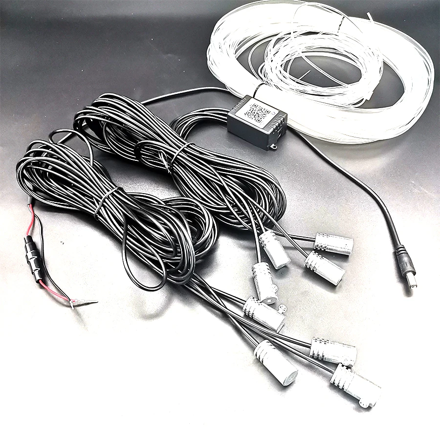 Новинка атмосферные лампы из оптоволокна RGB 10 м 8 ламп источник света для салона