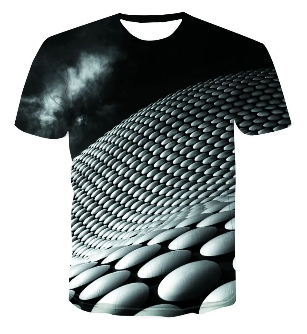 

The New Geometry Abstract Printed Casual Tops Men New Fashion Summer Slim Short Sleeves Tops Round Neck T-Shirts Plus Size