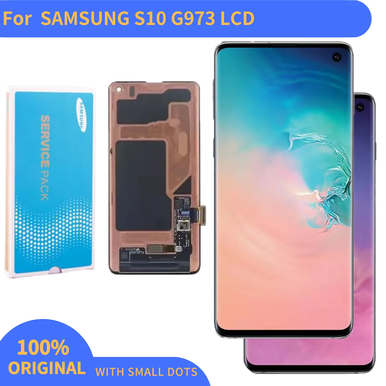 Pantalla lcd AMOLED original de 6,8 pulgadas para Samsung Galaxy S10, G973, SM-G9730, G973F/DS con Marco, montaje de pantalla t&aacute;ctil con Dot-0