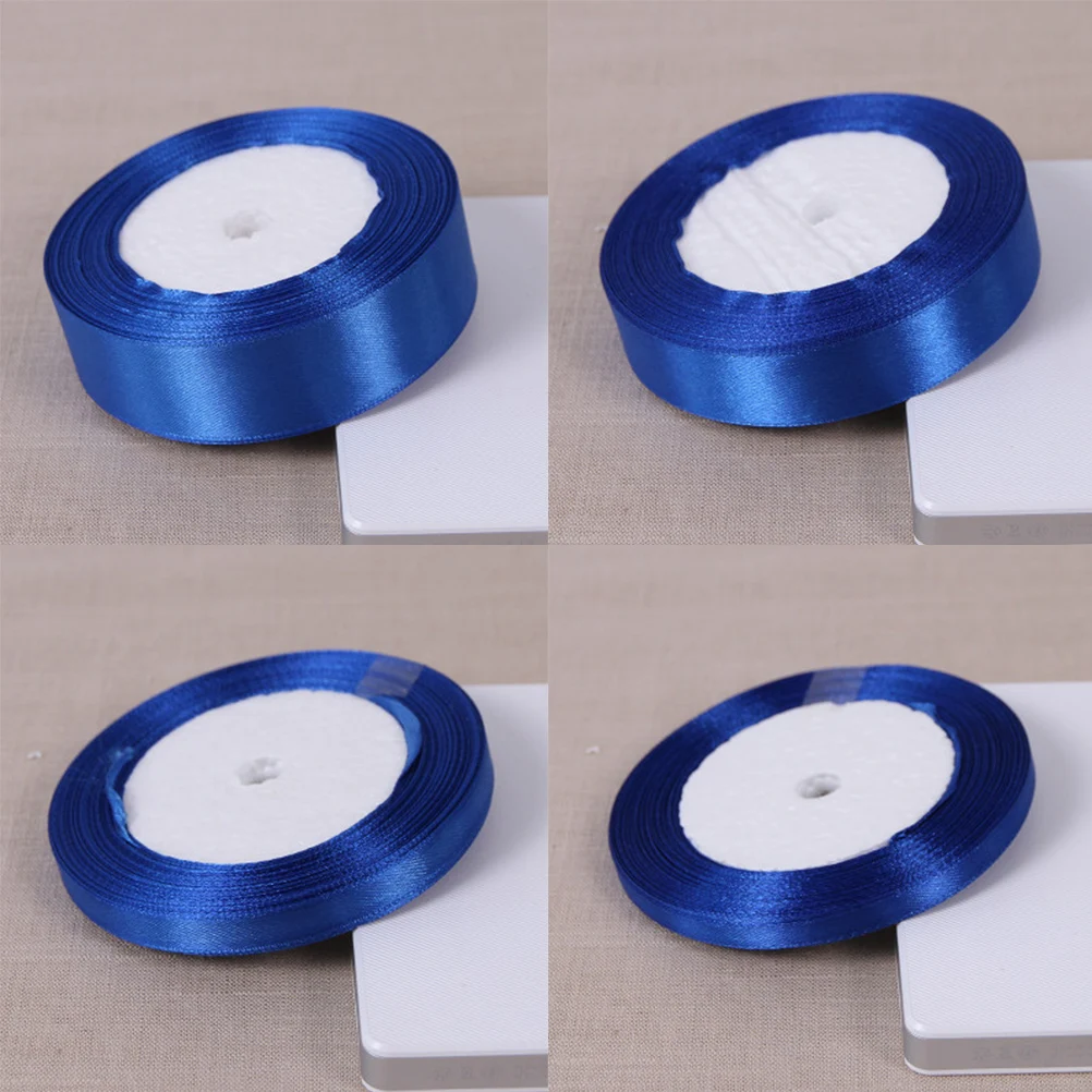 Ярко-синий шелк сатиновая подарочная лента упаковка Рождественский новогодний