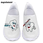 Кроссовки doginthehole женские с мультяшным принтом, милая сетчатая обувь для дантиста, без шнуровки, повседневные Летние Лоферы для девочек