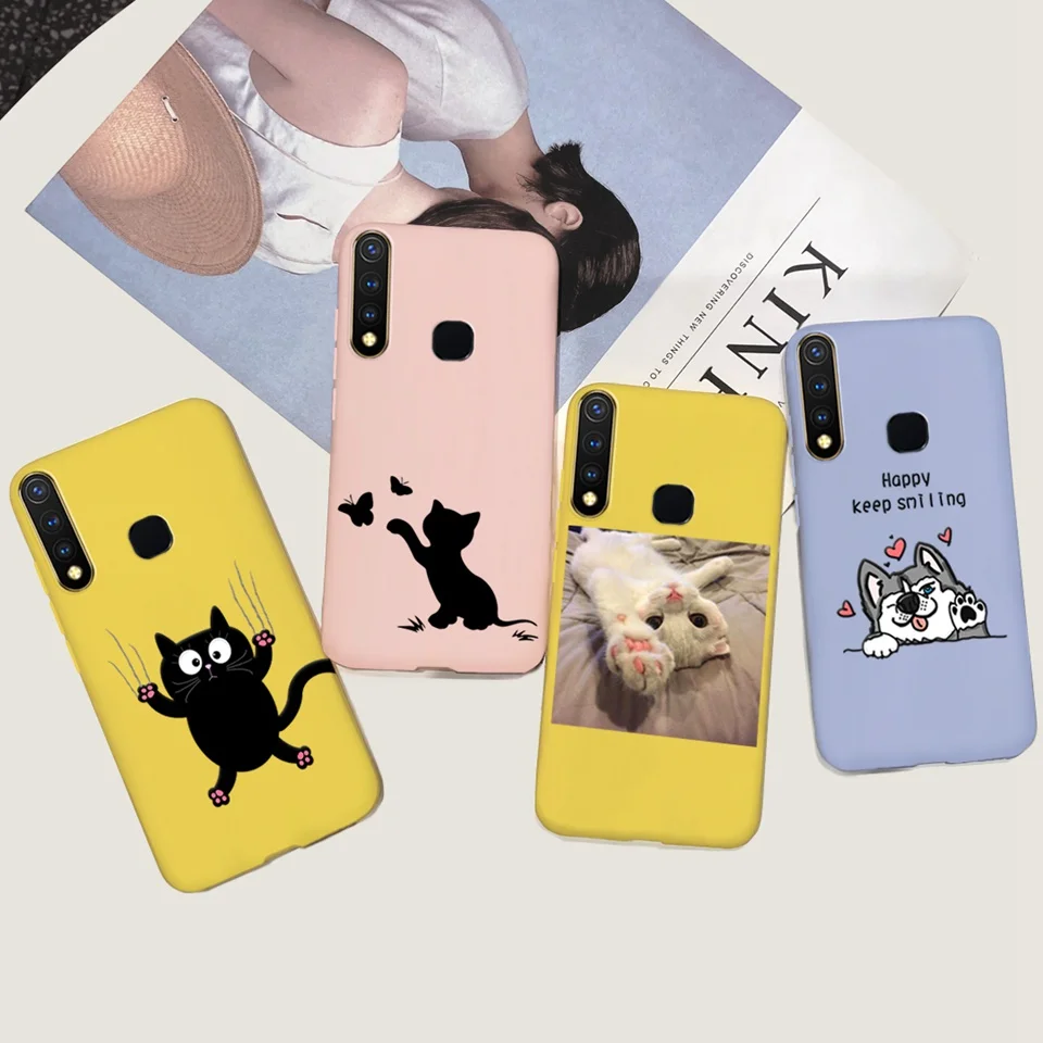 Милый чехол с животными и драконом для Vivo Y5s Y11s Y12s чехол V1934A V1934T мультяшный чехол Мягкие силиконовые Матовые чехлы