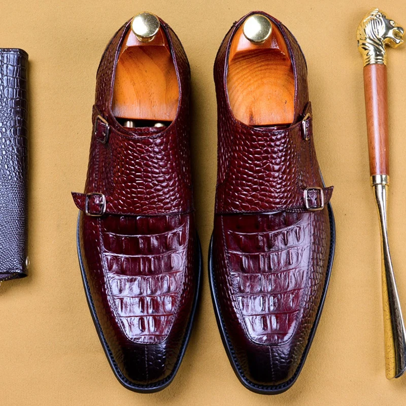 Итальянская дизайнерская мужская декоративная застёжка обувь из натуральной