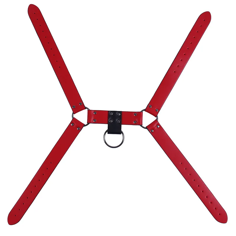 Красный регулируемый сексуальный бондаж для мужчин фетиш кожаная портупея