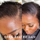 Парики из человеческих волос на сетке 13 х4 HD, короткие прямые искусственные волосы с бобтом, с прозрачной кружевной поверхностью, с предварительным выщипыванием, для женщин