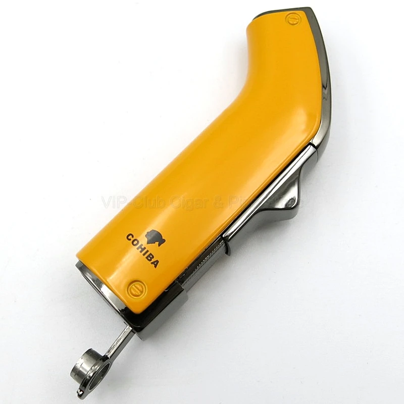 Металлическая зажигалка COHIBA с 2 зажимами для сигарет ветрозащитная Зажигалка из