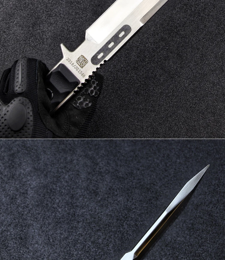 LENGREN 9cr18mov Steel outdoor Heavy knife 8MM thick Sharp Self Defense Hunting Knife Camping Survival Knife army knife