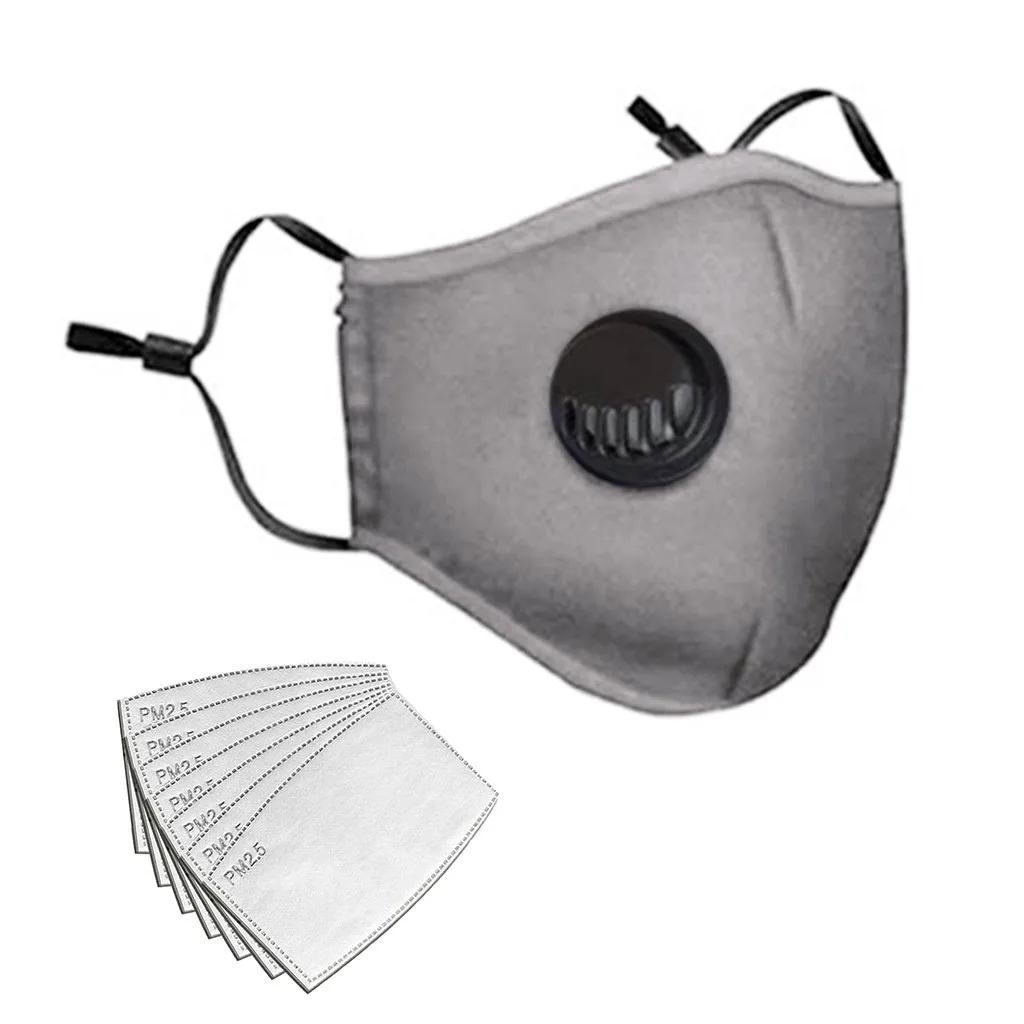 Унисекс Хлопок пылезащитный PM2.5 загрязнения Половина лица рот маска с 7 шт