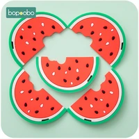bopoobo 1pc silicone watermelon teether rodent cartoon food grade silicone pandents diy teething toys for teeth tiny rod gift