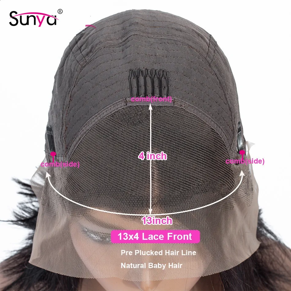 Парики с глубоким волнистым Бобом и кружевом спереди Wigs13x4 кружевные передние