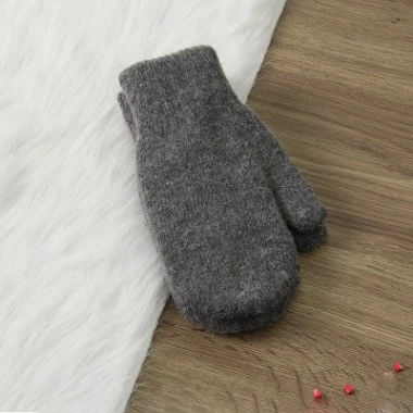 dark gray Женские перчатки без пальцев из плотной шерсти и бархата, утолщенные женские перчатки Kawaii, простые, подходят ко всему, зимние, теплые, милые, корейский стиль - Цвет: dark gray