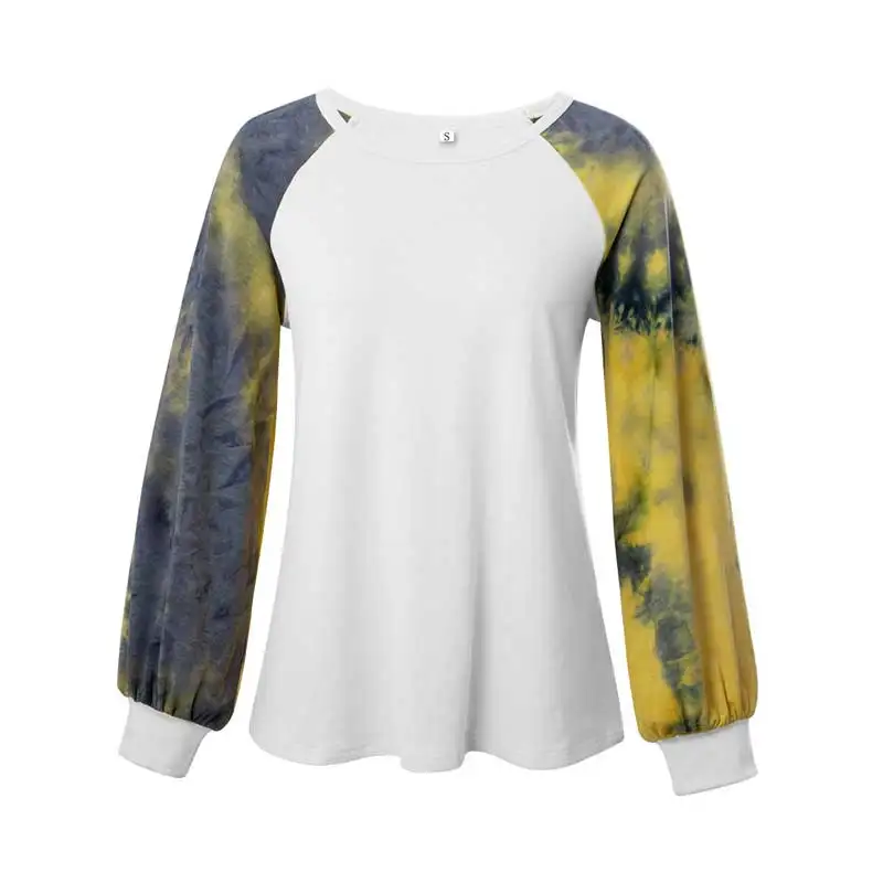Богемный Вдохновленный галстук краситель футболка с длинным рукавом для женщин