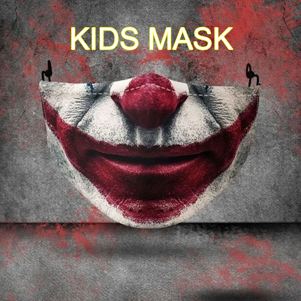 Детские маски для косплея страшные смешные на Хэллоуин полотенце лица клоуна