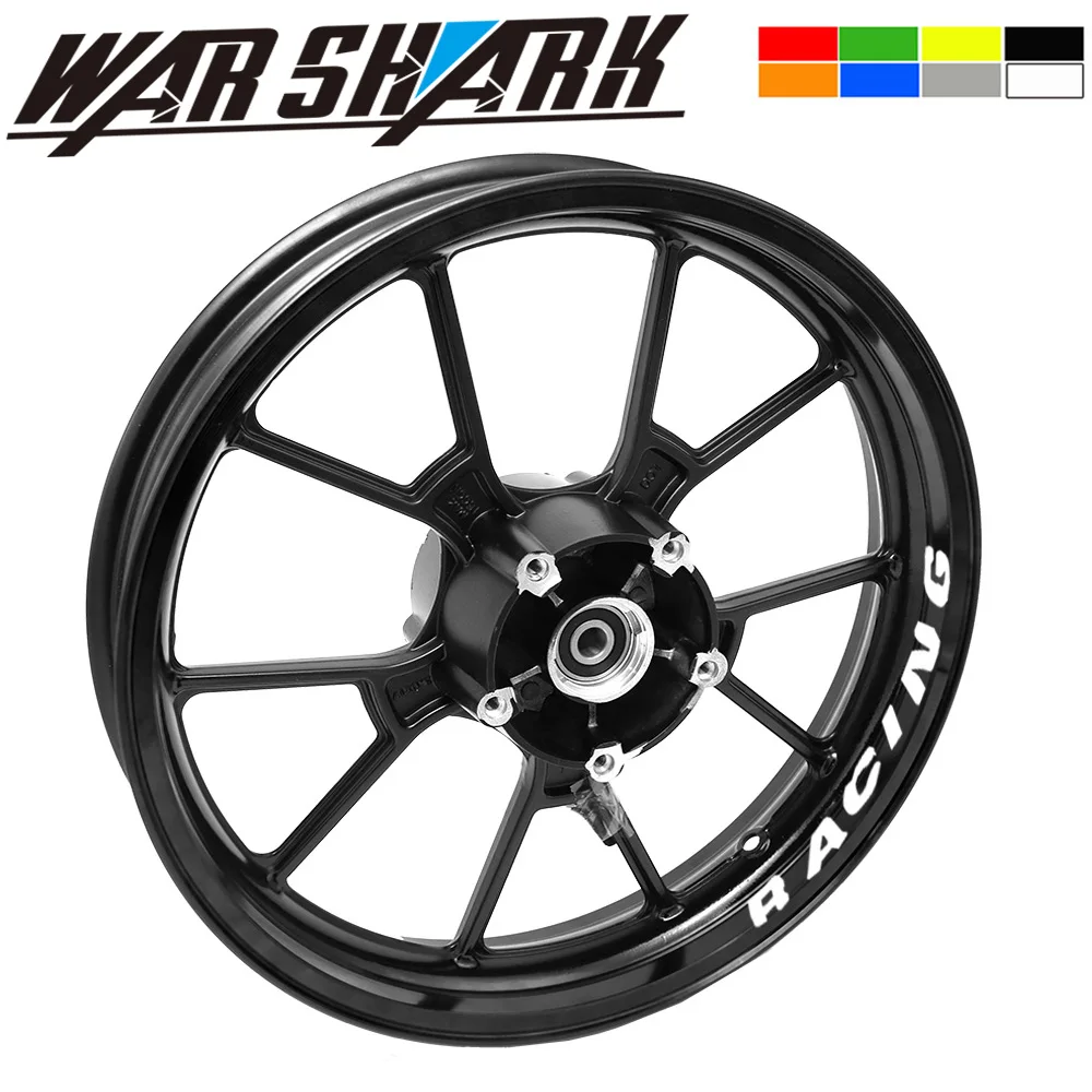 

Motorcycle 8X Thick Edge Outer Rim Sticker Stripe Wheel Decals for HONDA SUZUKI KAWASAKI YAMAHA DUCATI APRILIA KTM BMW RACING