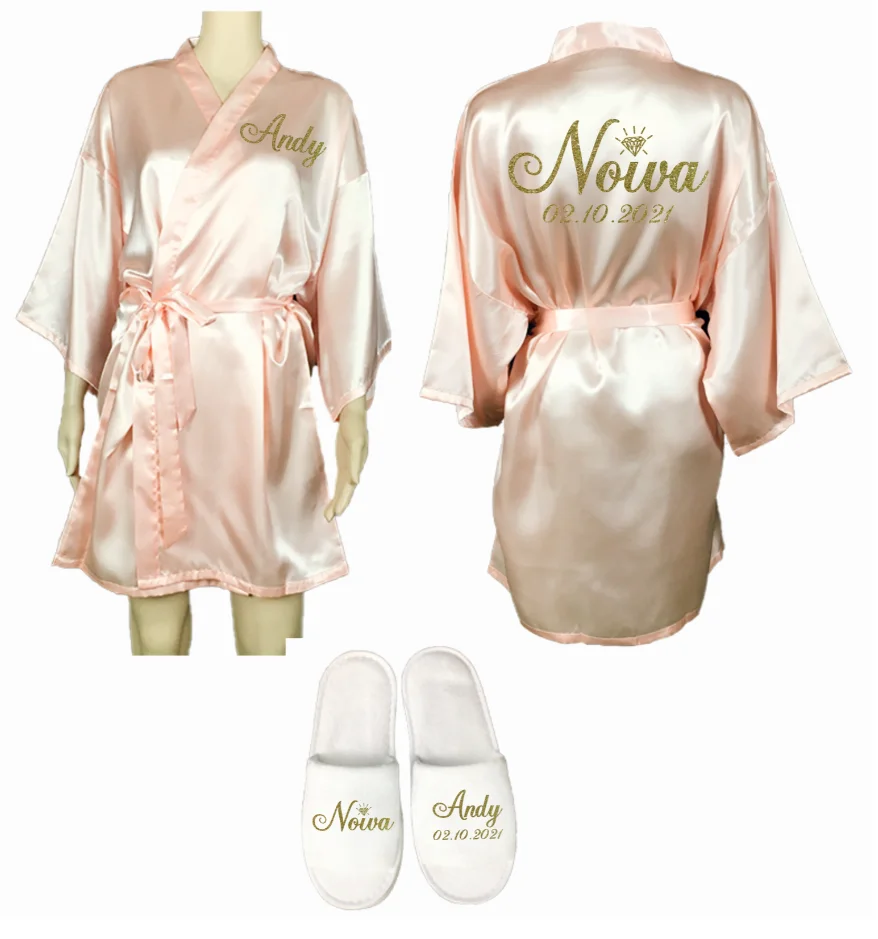 Индивидуальный халат для свадебного душа невесты девичника подружки кимоно