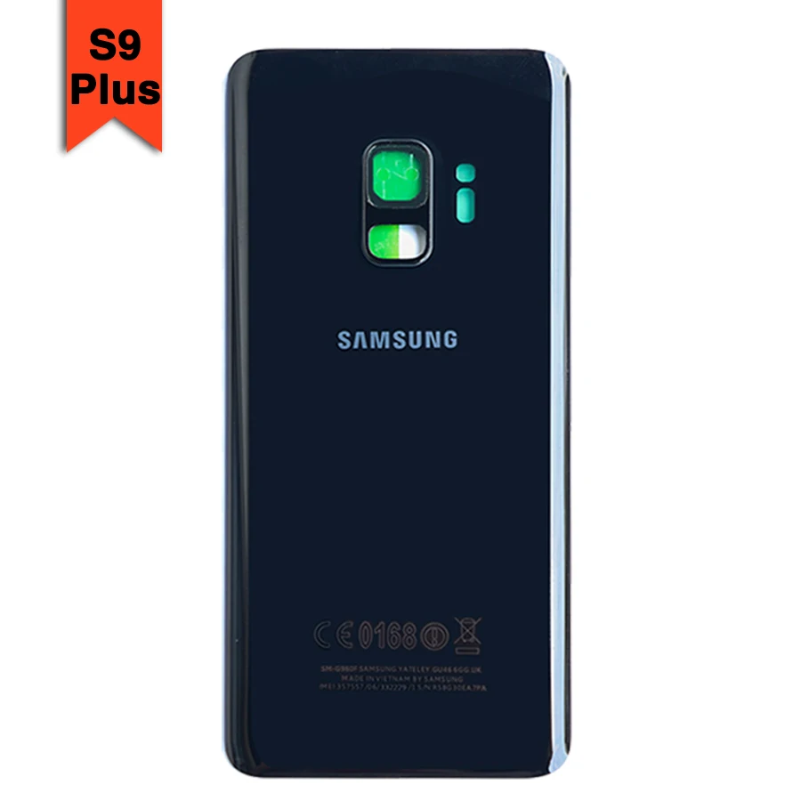 S9 Black Чехол на заднюю панель S9 для samsung Galaxy S9 G960 S9 Plus S9+ G965F, задняя крышка на батарейку, задняя крышка на дверь, стекло с наклейкой - Цвет: S9 Black