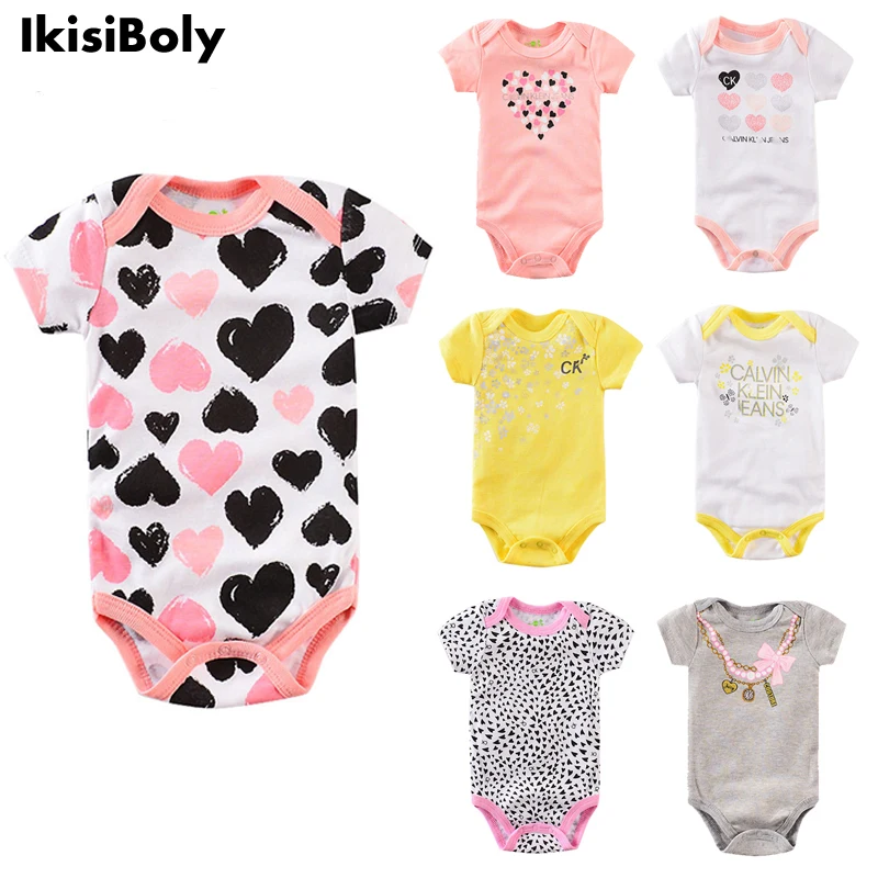 0-3-6-9-12M Summer Short Sleeve Bodysuits for Newborn Baby Infant Girl Cotton Beauty Rompers Clothes Toddlers Cheap Sale Onesies