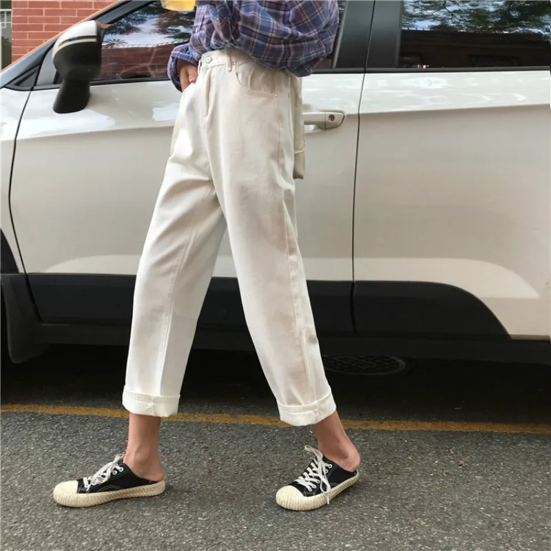 Женские джинсы свободные модные элегантные универсальные корейский стиль