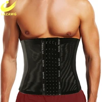 lazawg mens waist trainer body shaper modeling belt fat compression strap shapewear slimming corset weight loss slimming belly