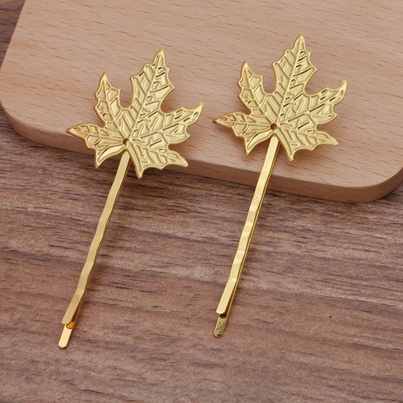 

(200 шт./лот) 32 мм кленовые шпильки-листья ручная работа «сделай сам» женские аксессуары для волос материалы