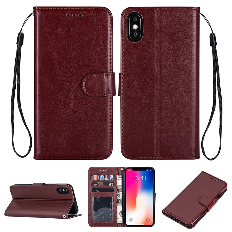 Ретро кожаный кошелек чехол для iPhone 11 Pro X XR XS Max роскошный Слот магнитных карт