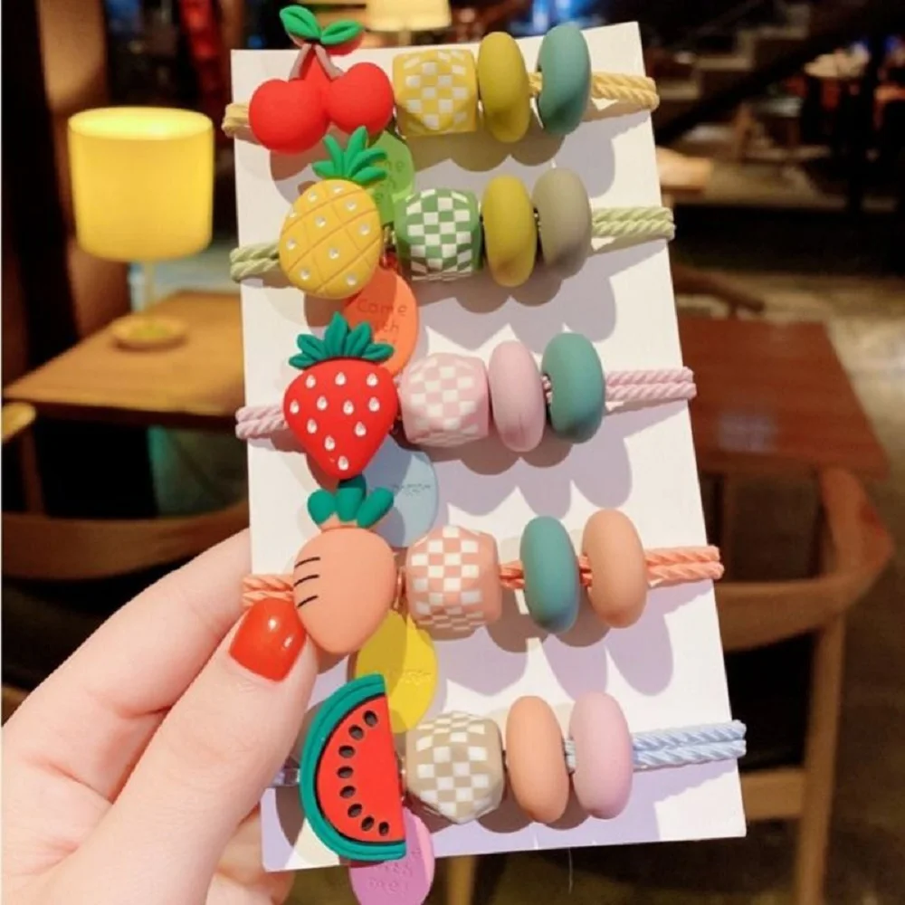 1 шт. резинка для волос милый фрукт эластичный новый стиль принцесса бисер
