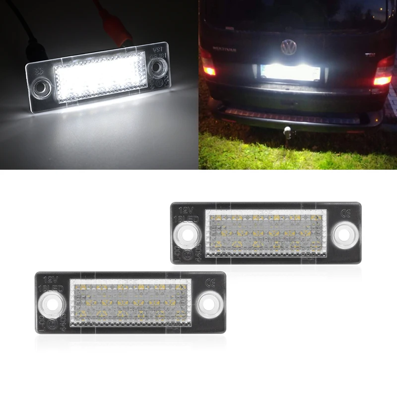 2 шт. 18SMD задний светодиодный номерной знак для VW Touran /Passat B6 5D /Jetta Candy For SKODA Superb 1 3U