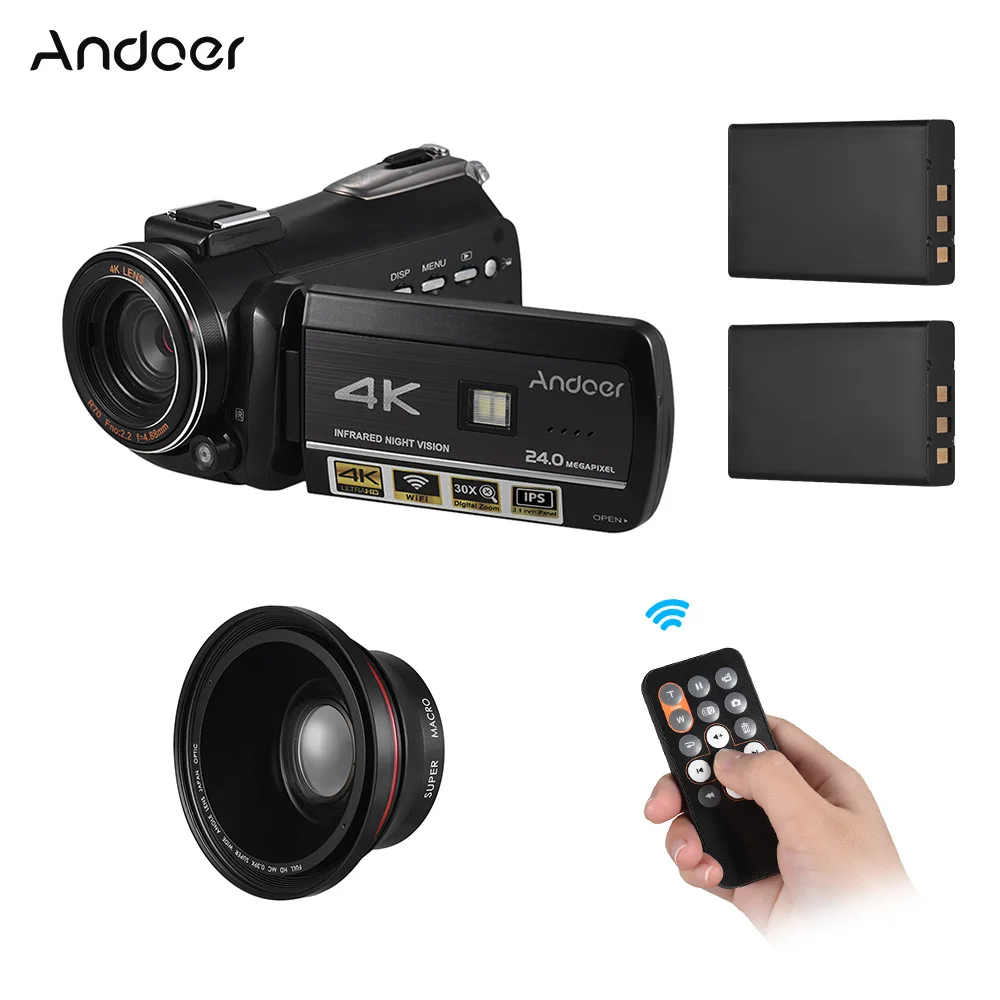 Цифровая видеокамера Andoer AC3 регистратор DV Wi Fi соединение ИК ночное видение