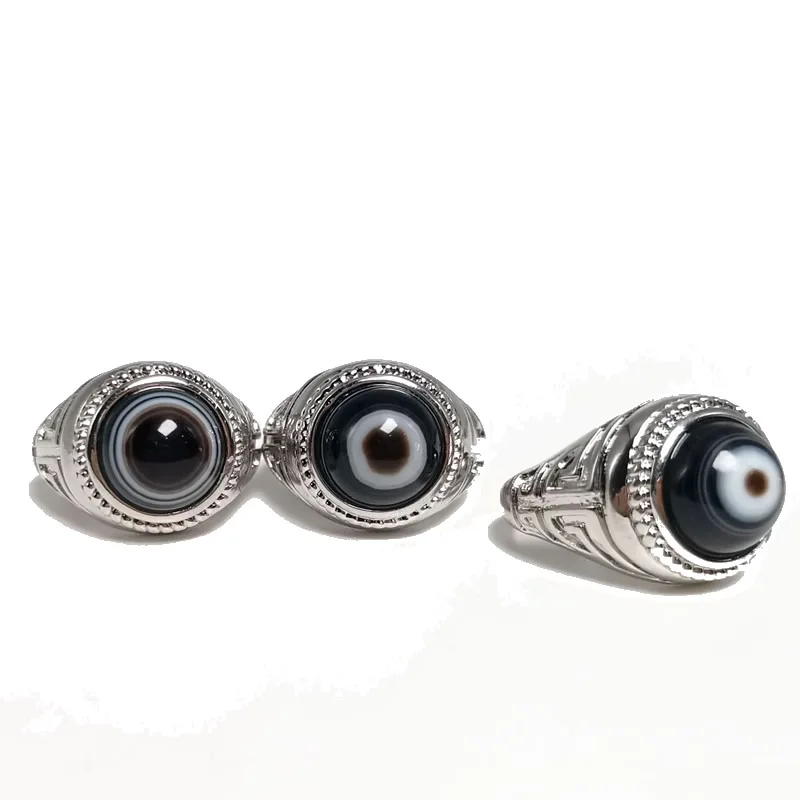 Мужское кольцо с ониксом из агата сглаза очаровательное Ювелирное Украшение