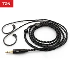 Кабель для наушников TRN A3, 6-жильный, посеребренный, черный, 3,5 мм, 0,75 мм, 0,78 мм, 2-контактный, MMCX, для V30V20V80V90ZSTEDXZS6