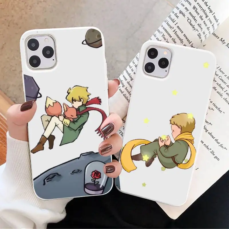 

Little Prince Phone Case White Candy Color for iPhone 11 12 mini pro XS MAX 8 7 6 6S Plus X SE 2020 XR