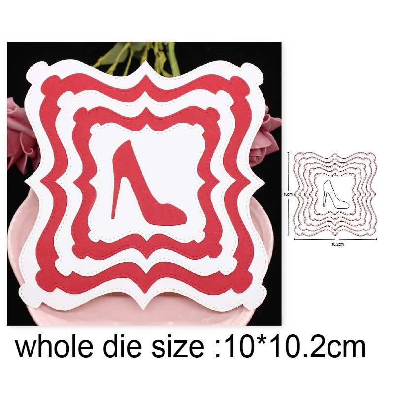 

Craft dies High Heels Photo Frame Metal Cutting Dies DIY Scrapbooking die cut Embossing Album Card Making Stencils dies Template