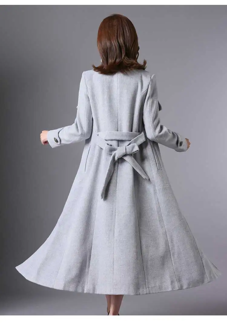 Женское облегающее пальто на одной пуговице длинное серое офисное с воротником