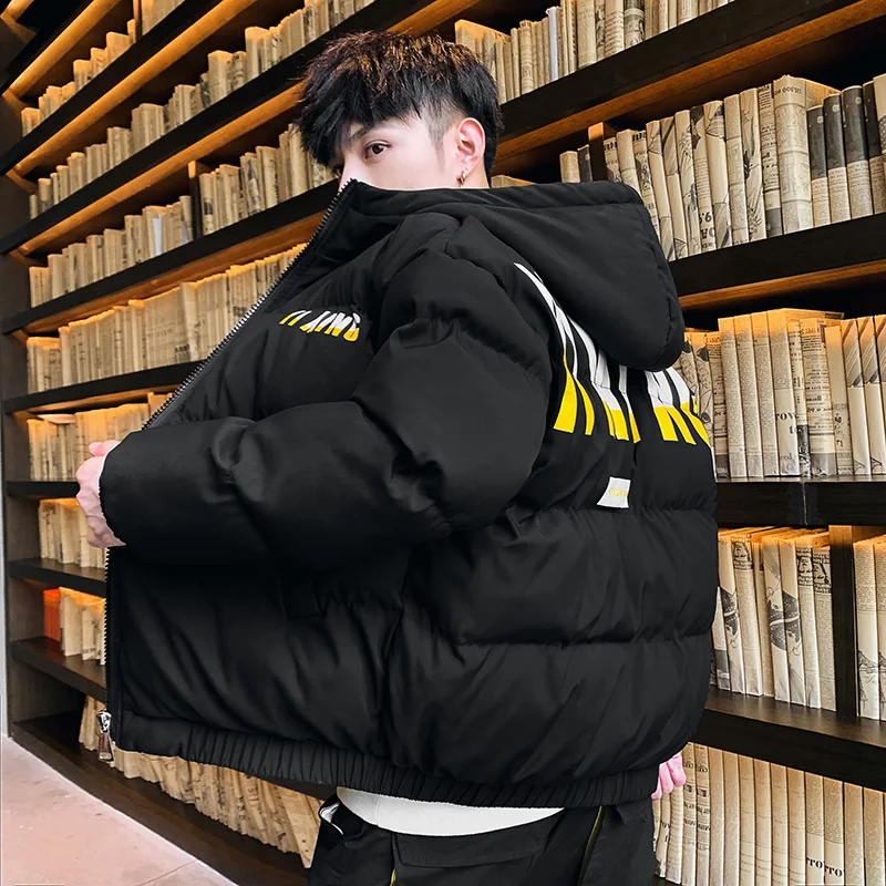 

Bread jacket male middle school students winter padded jacket padded jacket new winter plus velvet padded padded jacket