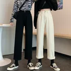 Джинсы женские прямые с завышенной талией, тонкие свободные повседневные штаны с широкими штанинами, осень 2021