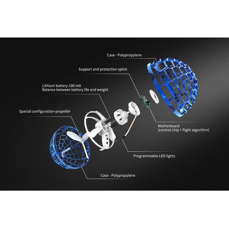 

Flying Toy Hand Operated Drones For Kids Adults Boomerang Ball Dynamic Lights With 360 Rotating And Shinning LED Light AN88