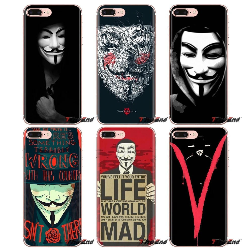 For Huawei P Smart Y6 P8 P9 P10 Plus Nova P20 Lite Pro Mini 2017 SLA-L02 SLA-L22 2i Cell Phone Cover Guy Fawkes Anonymous Mask V |