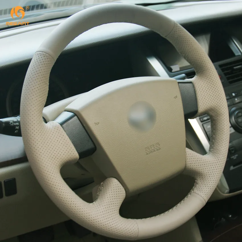 MEWANT Beige Genuine Leather Car Steering Wheel Cover for Nissan Teana 2003-2008 Old Renualt Samsung SM5 Accessories | Автомобили и