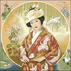 Набор для вышивки крестиком, японская девица, 14 карат