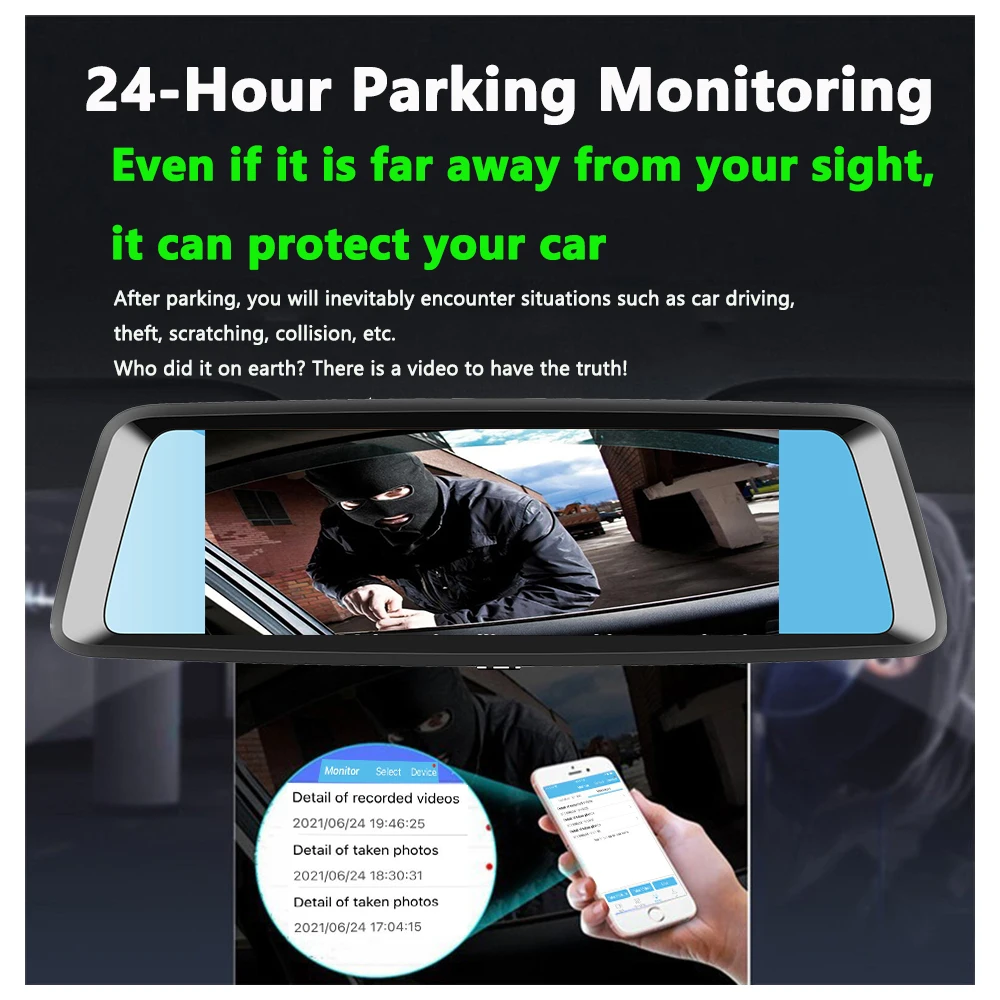 Kopen Dash Cam Spiegel 4G Dvr Spiegel Dual Hd Ingebouwde Nachtzicht Camera Front Interieur View Real-tijd Video Monitor Gps Track