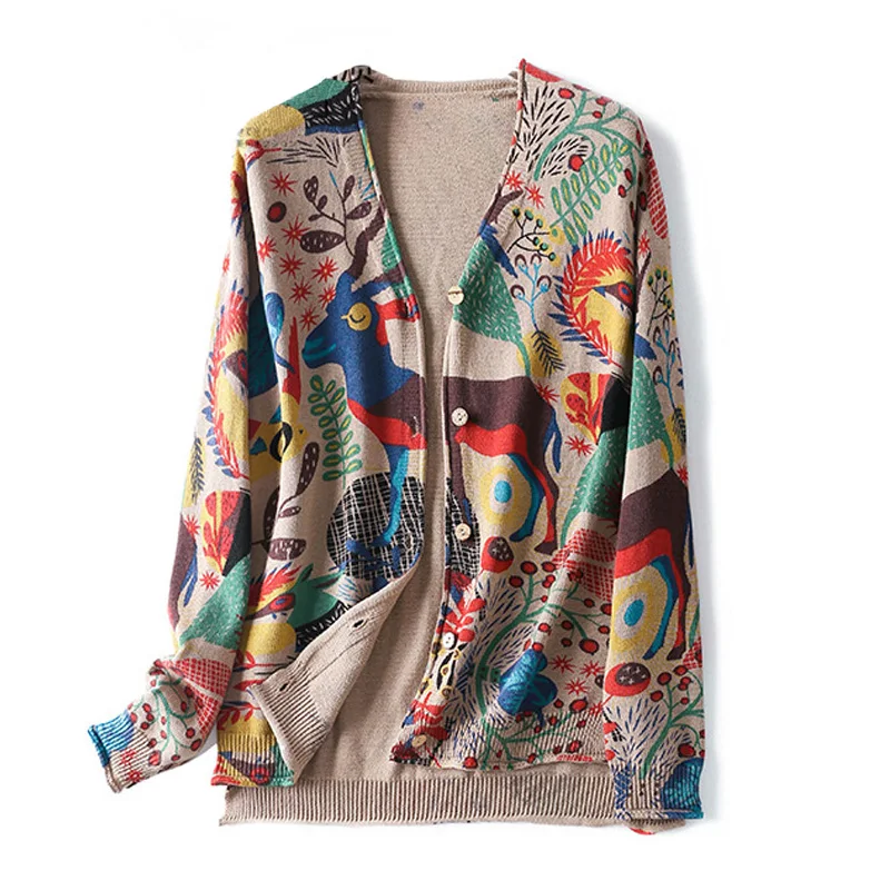 Женское Вязаное кимоно свитер в этническом винтажном стиле мягкая верхняя