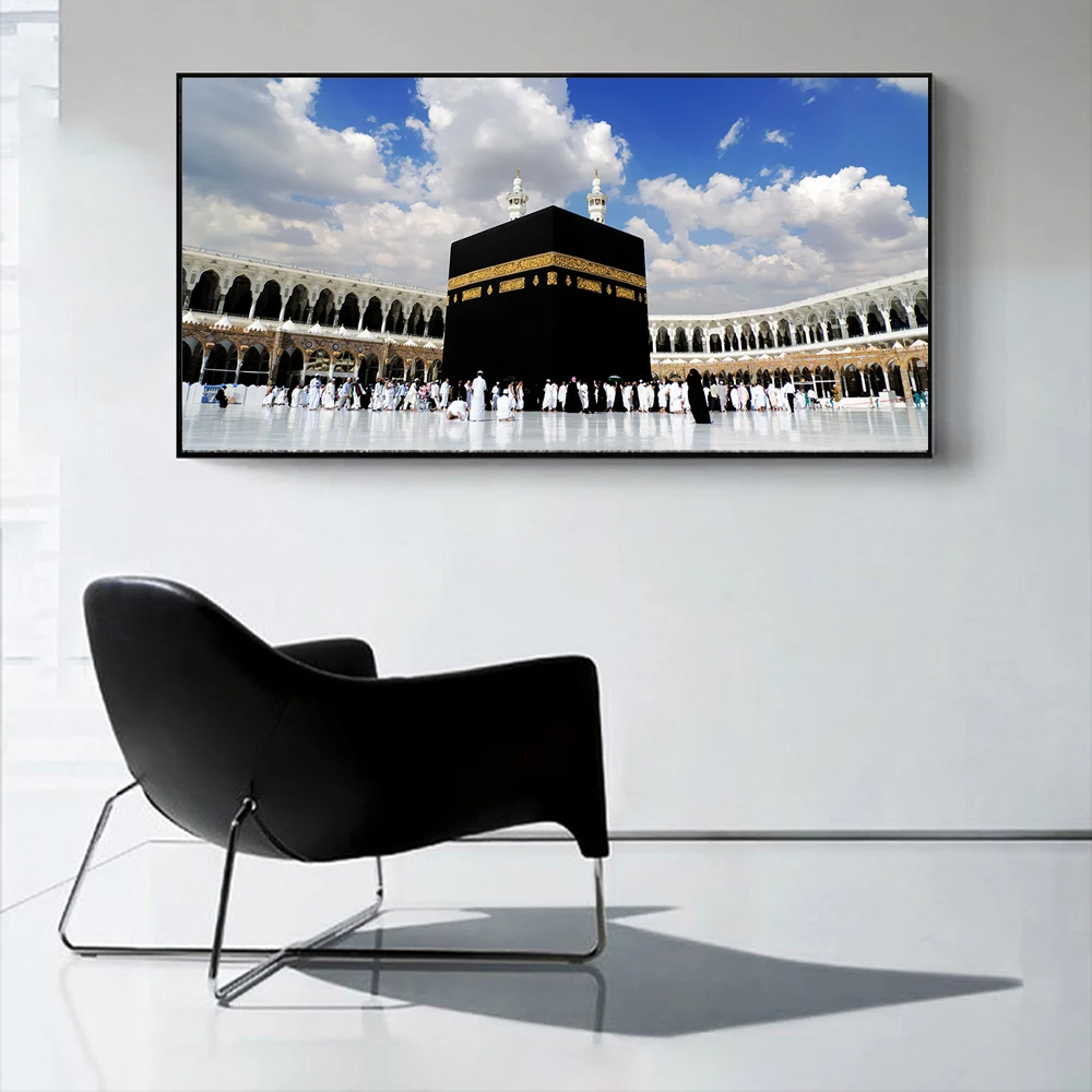 

Great Mosque Of Mecca Canvas Art Paintings For Home Decor Islamic Holy Land Landscape Wall Posters Muslim Decorative Pictures