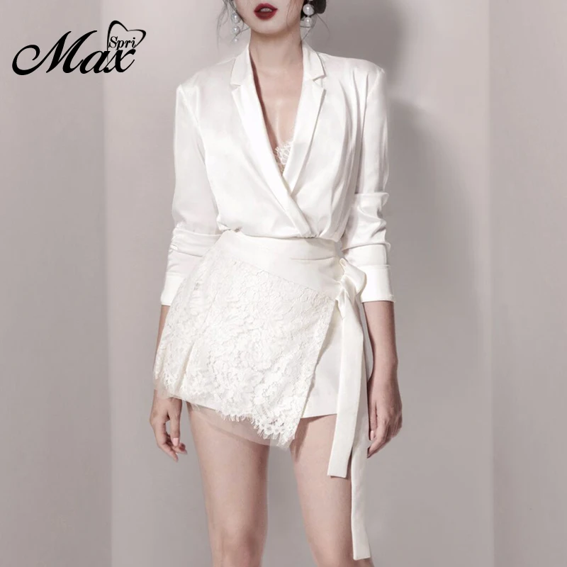 Max Spri Новинка осени 2019 модная сексуальная рубашка с длинным рукавом и глубоким